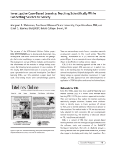 Investigative Case-Based Learning: Teaching Scientifically While Connecting Science to Society