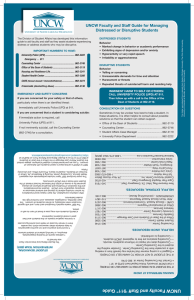 UNCW Faculty and Staff Guide for Managing Distressed or Disruptive Students