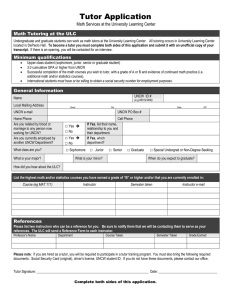 Tutor Application Math Services at the University Learning Center