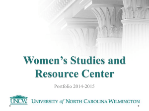 Women’s Studies and Resource Center Portfolio 2014-2015