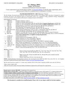 B. S. Biology (BIO) UNCW UNIVERSITY COLLEGE  2014-2015 CATALOGUE