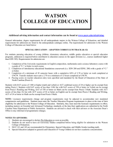 WATSON COLLEGE OF EDUCATION  www.uncw.edu/ed/advising