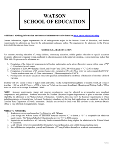 WATSON SCHOOL OF EDUCATION  www.uncw.edu/ed/advising