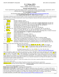 B. S. Biology (BIO) UNCW UNIVERSITY COLLEGE  2013-2014 CATALOGUE