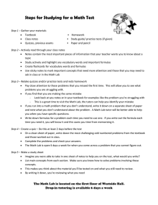 Steps for Studying for a Math Test