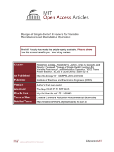 Design of Single-Switch Inverters for Variable Resistance/Load Modulation Operation Please share