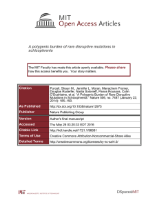 A polygenic burden of rare disruptive mutations in schizophrenia Please share