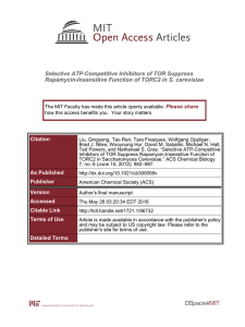 Selective ATP-Competitive Inhibitors of TOR Suppress