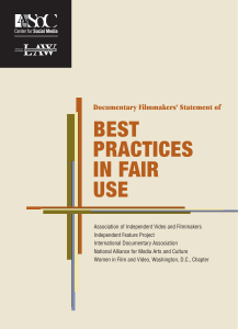 BEST PRACTICES IN FAIR USE