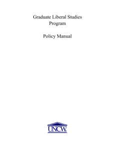 Graduate Liberal Studies Program Policy Manual