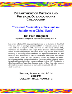 “Seasonal Variability of Sea Surface Salinity on a Global Scale”