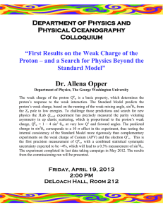 Dr. Allena Opper Department of Physics and Physical Oceanography