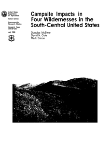 Campsite Impacts in Four Wildernesses in the South-Central United States Douglas McEwen
