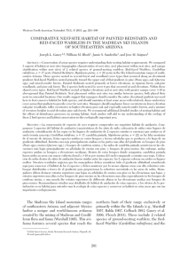 COMPARATIVE NEST-SITE HABITAT OF PAINTED REDSTARTS AND OF SOUTHEASTERN ARIZONA