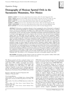 Demography of Mexican Spotted Owls in the Sacramento Mountains, New Mexico