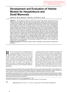 Development and Evaluation of Habitat Models for Herpetofauna and Small Mammals and