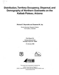 Occupancy, Demography of Northern Goshawks on Kaibab Arizona