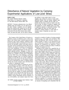 Disturbance of Natural Vegetation by Camping: Experimental Applications of Low-Level Stress