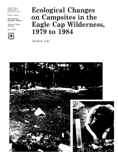 Ecological Changes on Campsites in the Eagle Cap Wilderness, to 1984