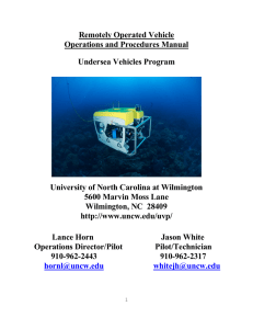 Remotely Operated Vehicle Operations and Procedures Manual Undersea Vehicles Program