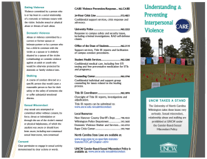 Understanding &amp; Preventing CARE Violence Prevention/Response ... 962.CARE 24-Hour Crisis Line ..................................... 512.4821