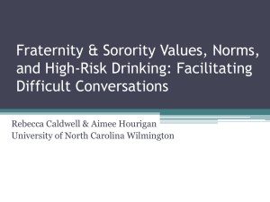 Fraternity &amp; Sorority Values, Norms, and High-Risk Drinking: Facilitating Difficult Conversations