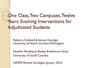One Class, Two Campuses, Twelve Years: Evolving Interventions for Adjudicated Students.