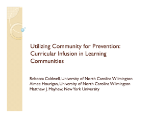 Utilizing Community for Prevention: Curricular Infusion in Learning