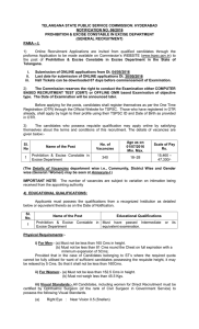 TELANGANA STATE PUBLIC SERVICE COMMISSION: HYDERABAD NOTIFICATION NO. 06/2016