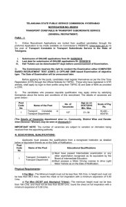 TELANGANA STATE PUBLIC SERVICE COMMISSION: HYDERABAD NOTIFICATION NO. 05/2016