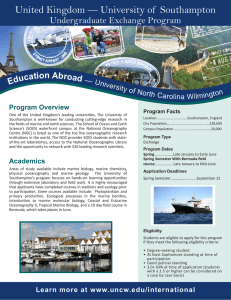 United Kingdom — University of  Southampton  Undergraduate Exchange Program Educati