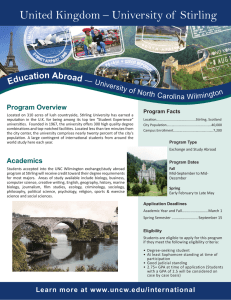 United Kingdom – University of  Stirling  Educati on Abroad