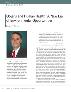 Oceans and Human Health: A New Era of Environmental Opportunities