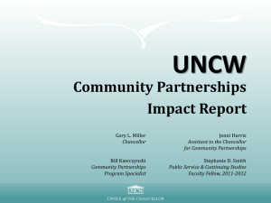 UNCW Community Partnerships Impact Report