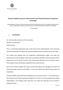 Financial stability measures of the Economic and Financial Assistance Programme