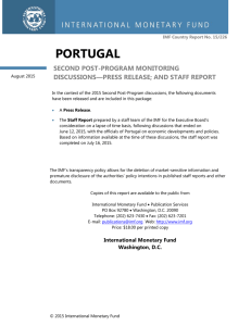 PORTUGAL SECOND POST-PROGRAM MONITORING DISCUSSIONS—PRESS RELEASE; AND STAFF REPORT