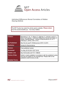 Individual Differences Reveal Correlates of Hidden Hearing Deficits Please share