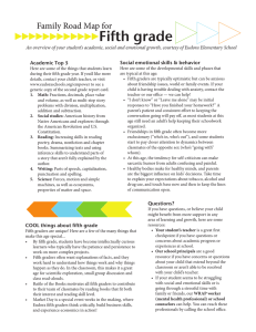 Fifth grade Family Road Map for