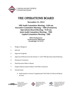 VRE OPERATIONS BOARD