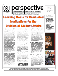 In This Issue Learning Goals September Student Athletes