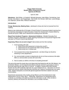 Oregon State University Student Affairs Assessment Council Agenda and Minutes