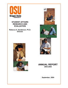 ANNUAL REPORT  STUDENT AFFAIRS RESEARCH AND