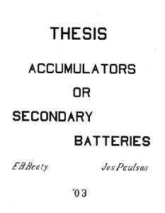 THESIS BATTERIES ACCUMULATORS SECONDARY