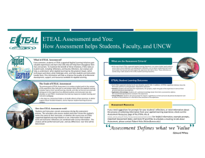 ETEAL Assessment and You: How Assessment helps Students, Faculty, and UNCW