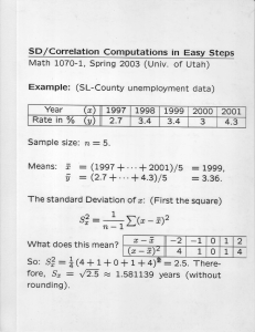(Lee7+...+200L)/5 SDr/Correlation Computations  in  Easy Steps Sample size: n:5. Mea