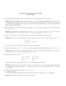 Math 2210–001, Midterm 2, Study Guide Summer 2003 Solution: