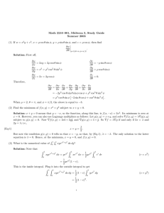 Math 2210–001, Midterm 3, Study Guide Summer 2003 Solution: w