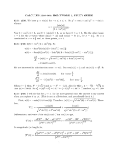 CALCULUS 2210–001: HOMEWORK 2, STUDY GUIDE 13.5: #30. 13.5: #40. r v