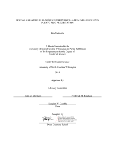 SPATIAL VARIATION IN EL NIÑO SOUTHERN OSCILLATION INFLUENCE UPON Tim Metevelis