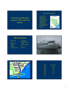 Chemical and Physical Analysis of the Cape Fear The Cape Fear River